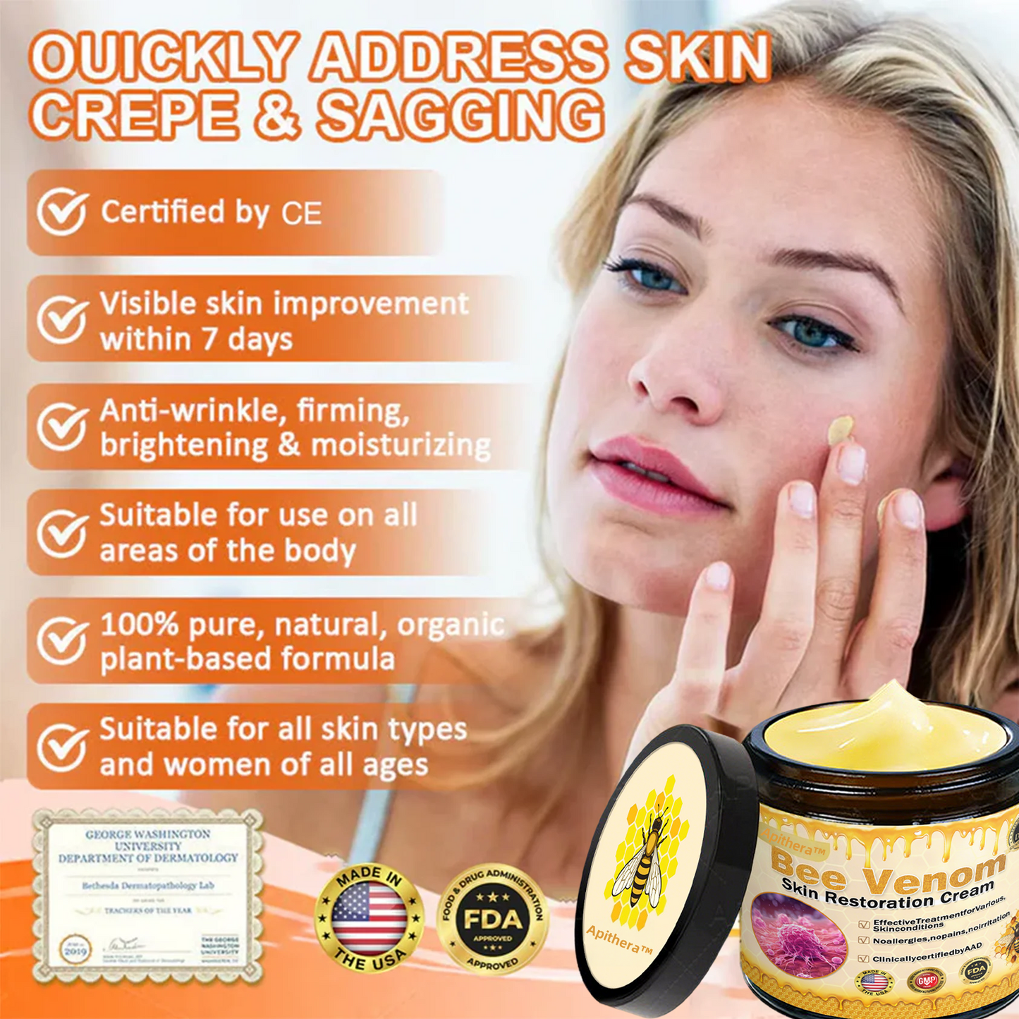 🔥Limited Time 60% OFF🔥🐝FDA Approved: Apithera™  Bee Venom Comprehensive Cream 🐝(Suitable for all ages & TGA recommends)
