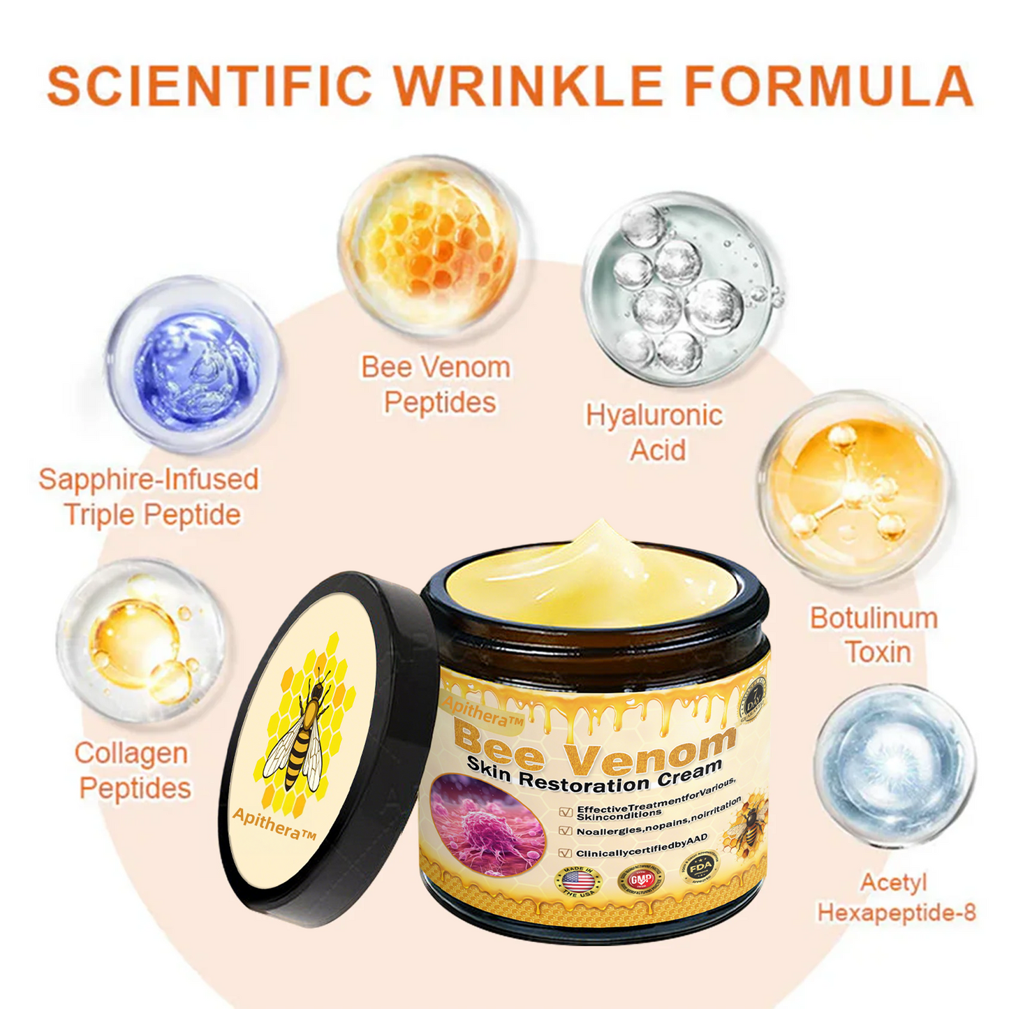 🔥Limited Time 60% OFF🔥🐝FDA Approved: Apithera™  Bee Venom Comprehensive Cream 🐝(Suitable for all ages & TGA recommends)
