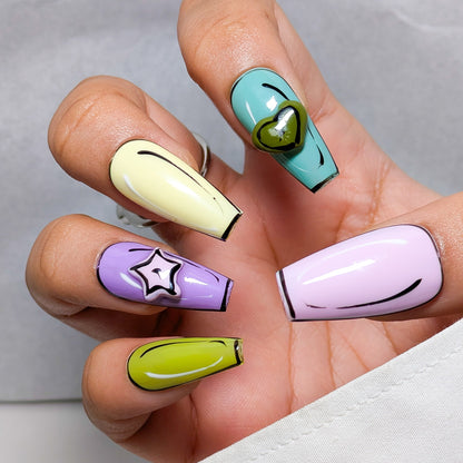 Cartoon Fun  - Press on Nails