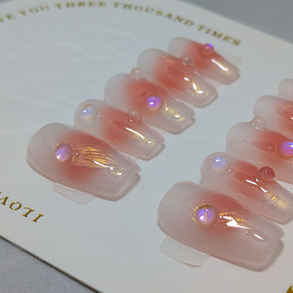 Golden Flowers - Press on Nails