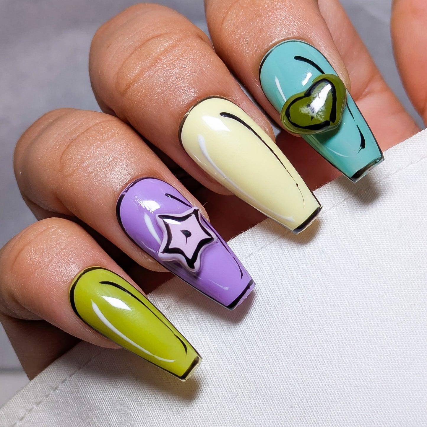 Cartoon Fun  - Press on Nails